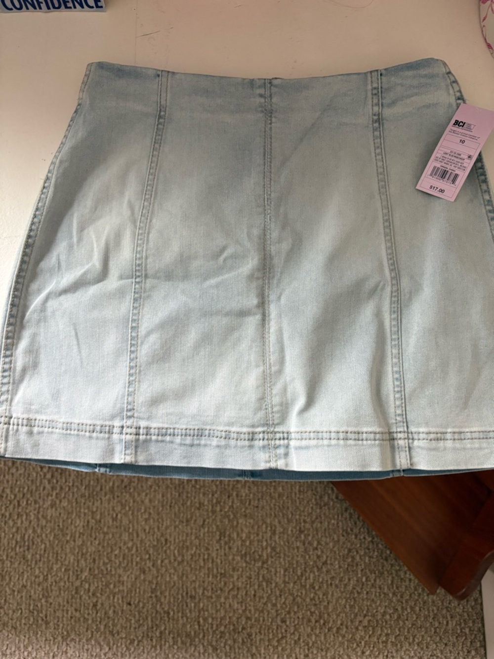 Target Light Blue Denim Mini Skirt - Paneled A-Line